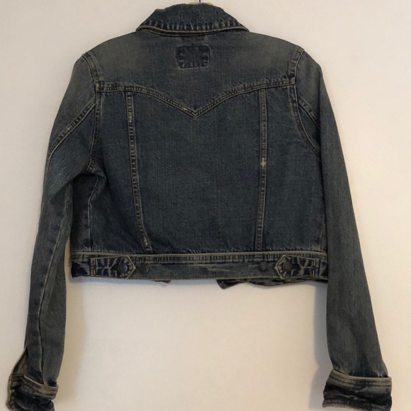 Y2K vintage cropped distressed denim jacket - Picture 6 of 6
